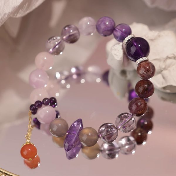 Purple Fire Zodiac Protection Bracelet – Life Transition · Energy Shield · Nine Beads of Renewal