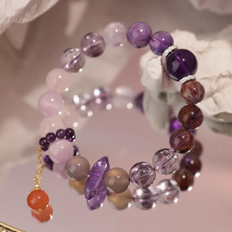 Purple Fire Zodiac Protection Bracelet – Life Transition · Energy Shield · Nine Beads of Renewal