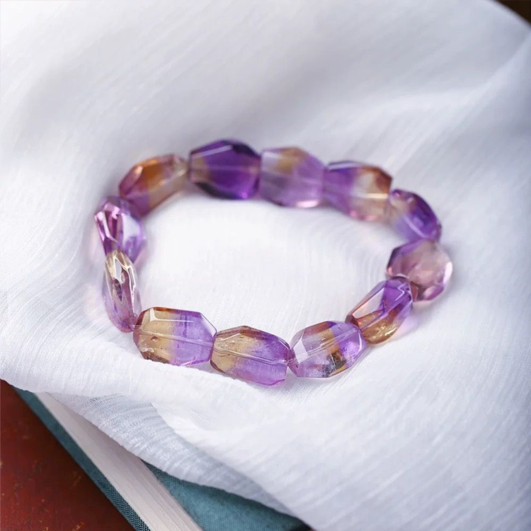 Ametrine Gradient Faceted Bracelet – Yin-Yang Fusion · Relationship Flow · Heart-Mind Alignment