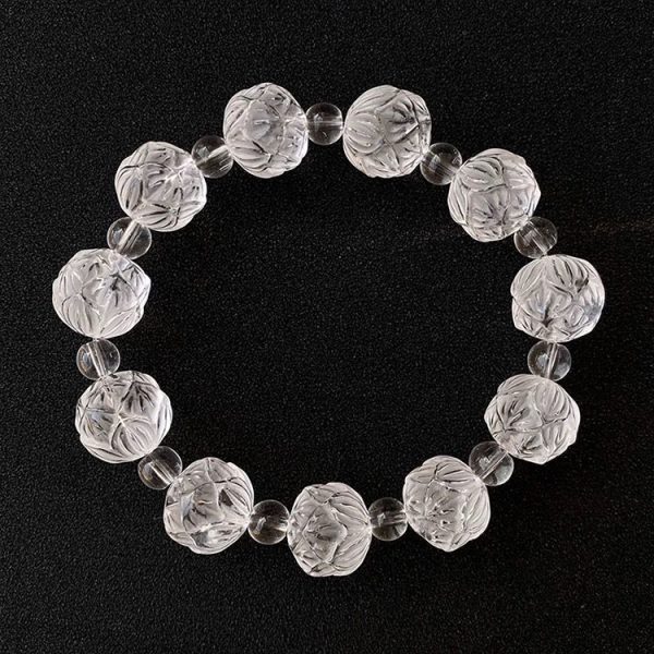 Lotus Snow Quartz Bracelet – Mindfulness · Inner Peace · Spiritual Healing - Image 3