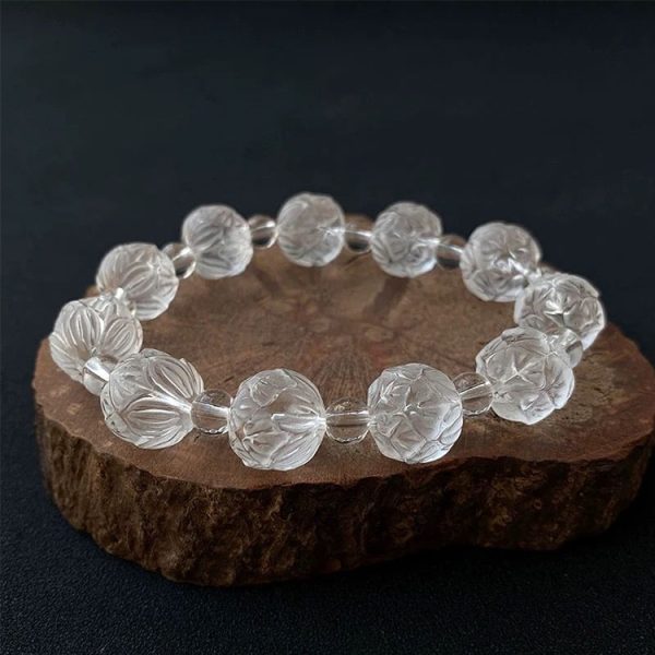 Lotus Snow Quartz Bracelet – Mindfulness · Inner Peace · Spiritual Healing - Image 2