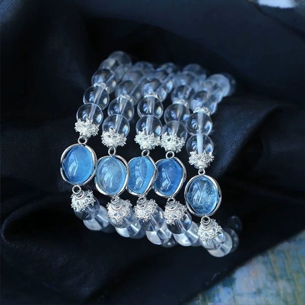 Aquamarine Crystal Cluster Bracelet – Water Energy · Clarity Flow · Creative Calm - Image 2