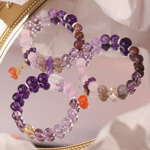 Purple Fire Zodiac Protection Bracelet – Life Transition · Energy Shield · Nine Beads of Renewal - Image 3
