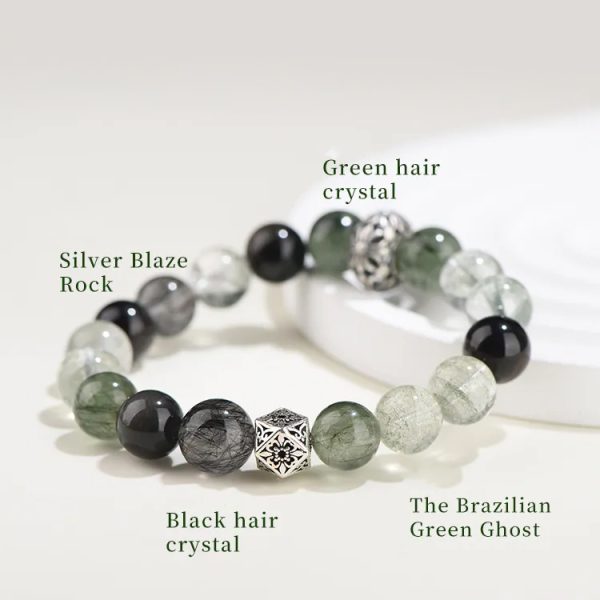 Demeter Green Phantom Crystal Bracelet – Wealth Flow · Mindful Calm · Yin-Yang Protection - Image 4