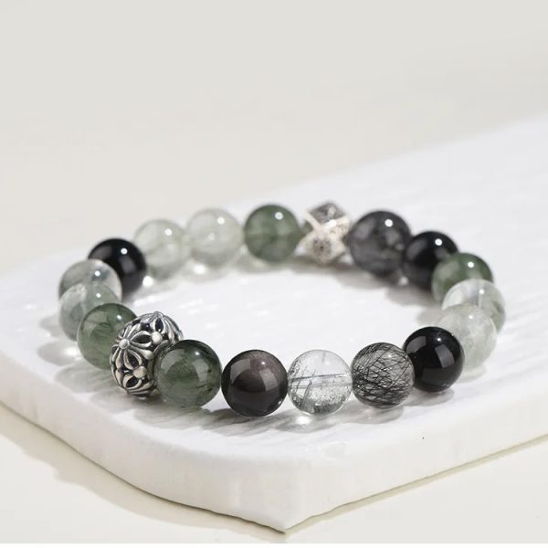 Demeter Green Phantom Crystal Bracelet – Wealth Flow · Mindful Calm · Yin-Yang Protection - Image 2