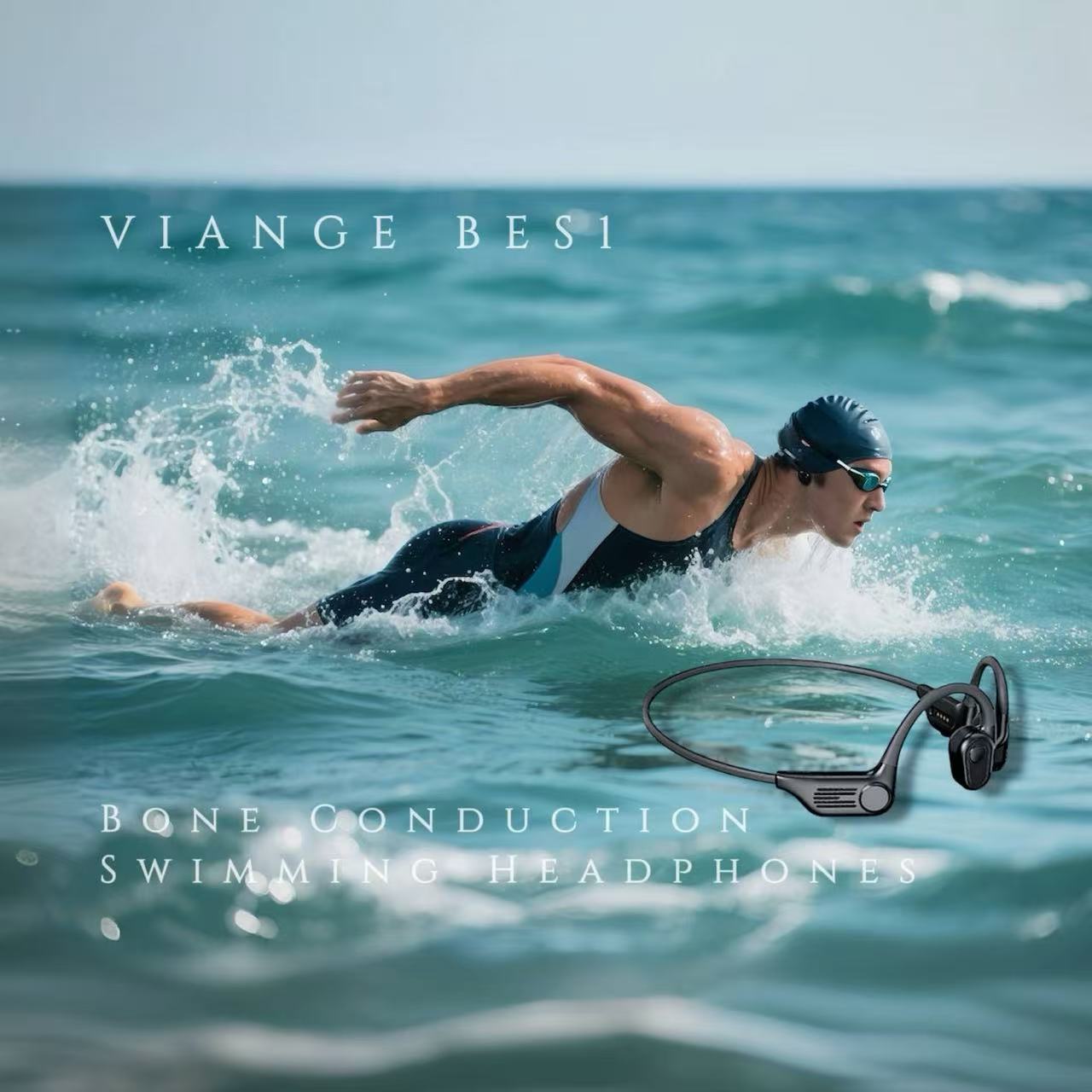 VIANGE BES1 Bone Conduction Swimming Headphones | IP68 Waterproof · Bluetooth 5.4 · MP3 Sports Headset